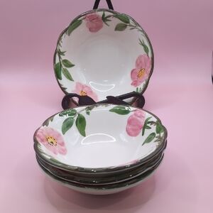 Vintage (4) Four Franciscan Desert Rose Earthenware Dessert / Cereal Bowls 6"